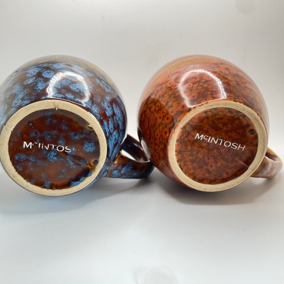 Vintage MCINTOSH POTTERY Mugs Handmade Collectible Coffee Tea Hand Warmers Large - Picture 5 of 8